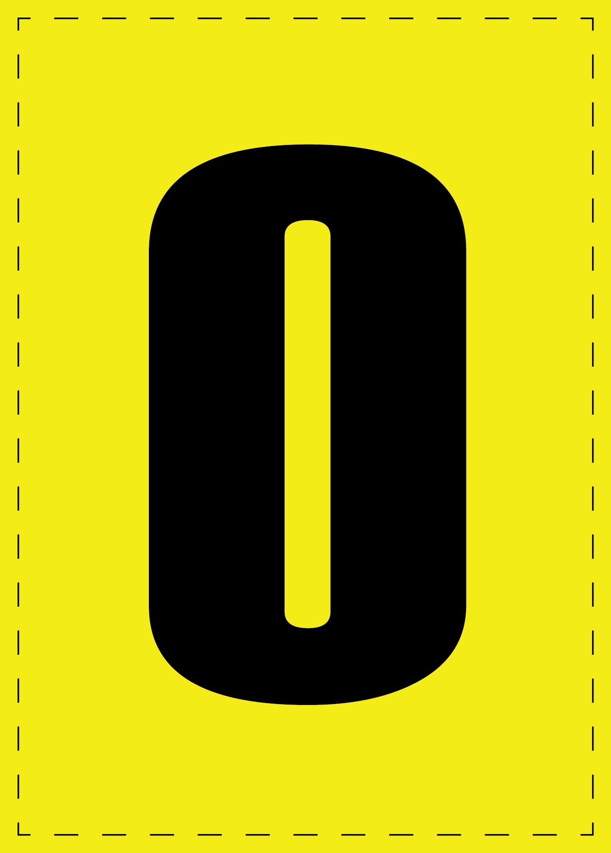 Letter O adhesive letters and number stickers black font yellow background ES-BGPVC-O-3