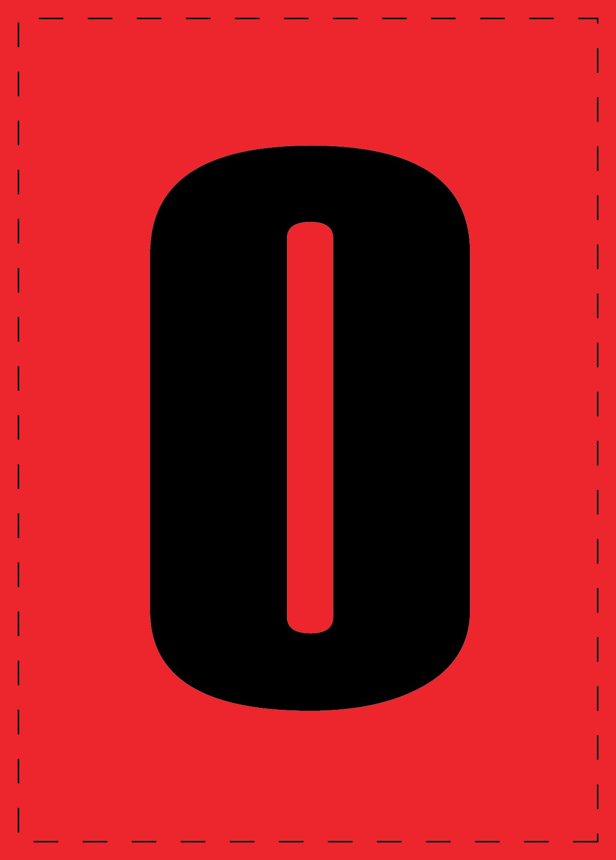 Letter O adhesive letters and number stickers black font Red background ES-BGPVC-O-14