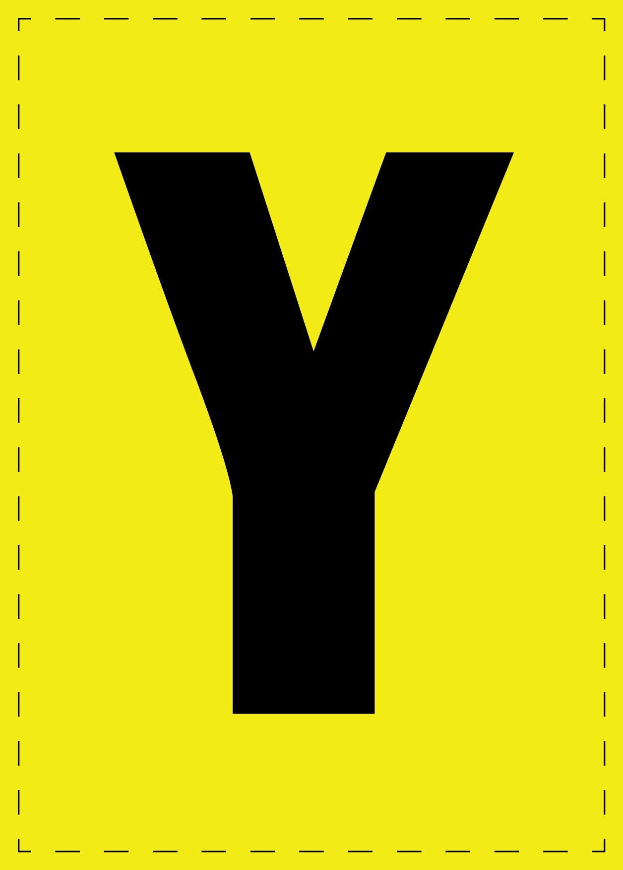 Letter Y adhesive letters and number stickers black font yellow background ES-BGPVC-Y-3
