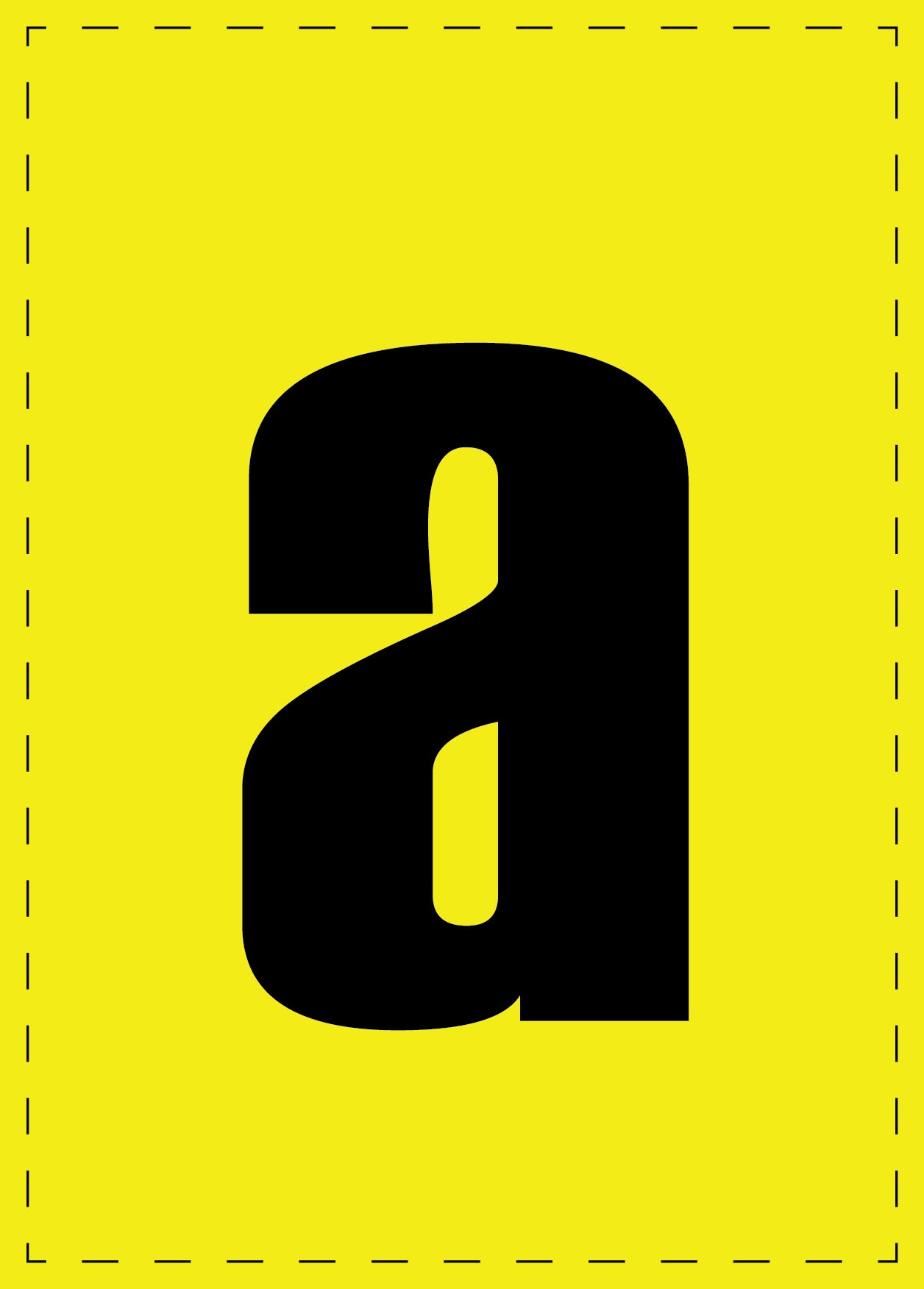 Letter a adhesive letters and number stickers black font yellow background ES-BGPVC-a-3