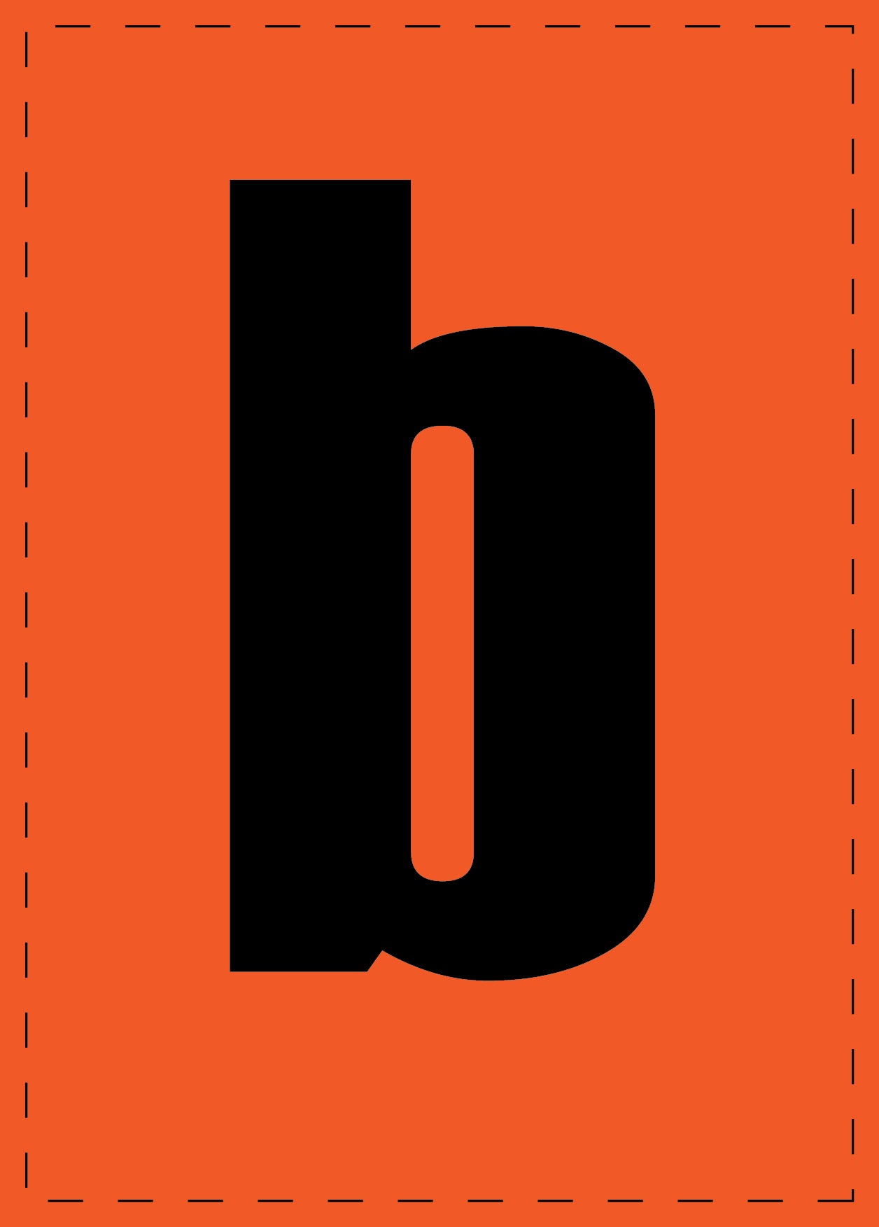 Letter b adhesive letters and number stickers black font orange background ES-BKPVC-B-8