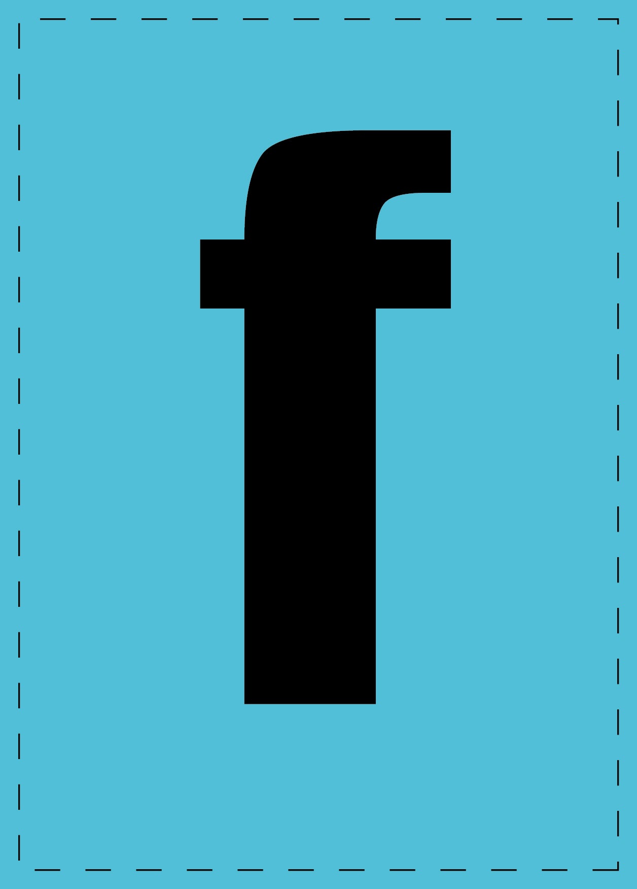 Letter f adhesive letters and number stickers black font blue background ES-BKPVC-F-50