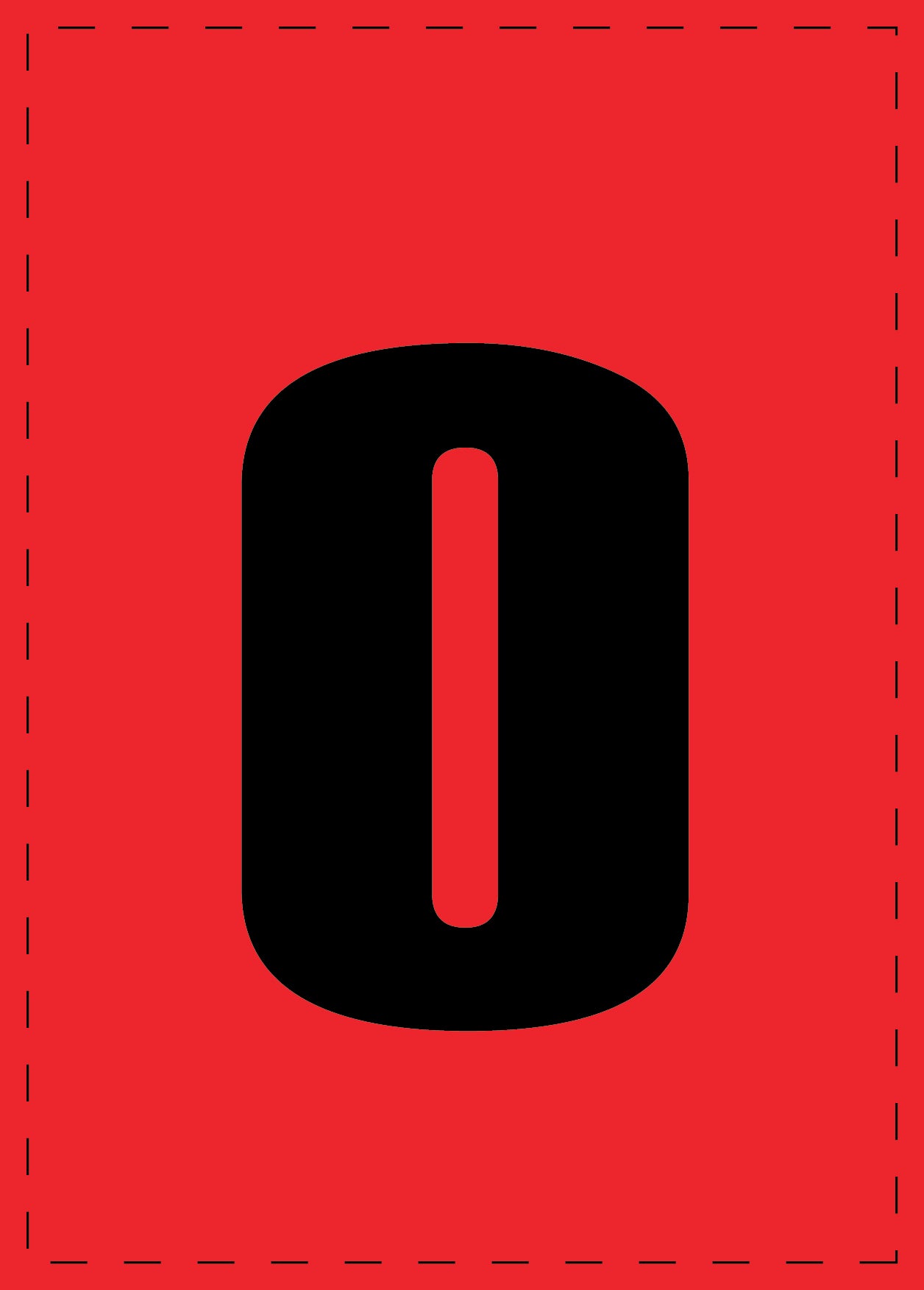 Letter o adhesive letters and number stickers black font Red background ES-BKPVC-O-14