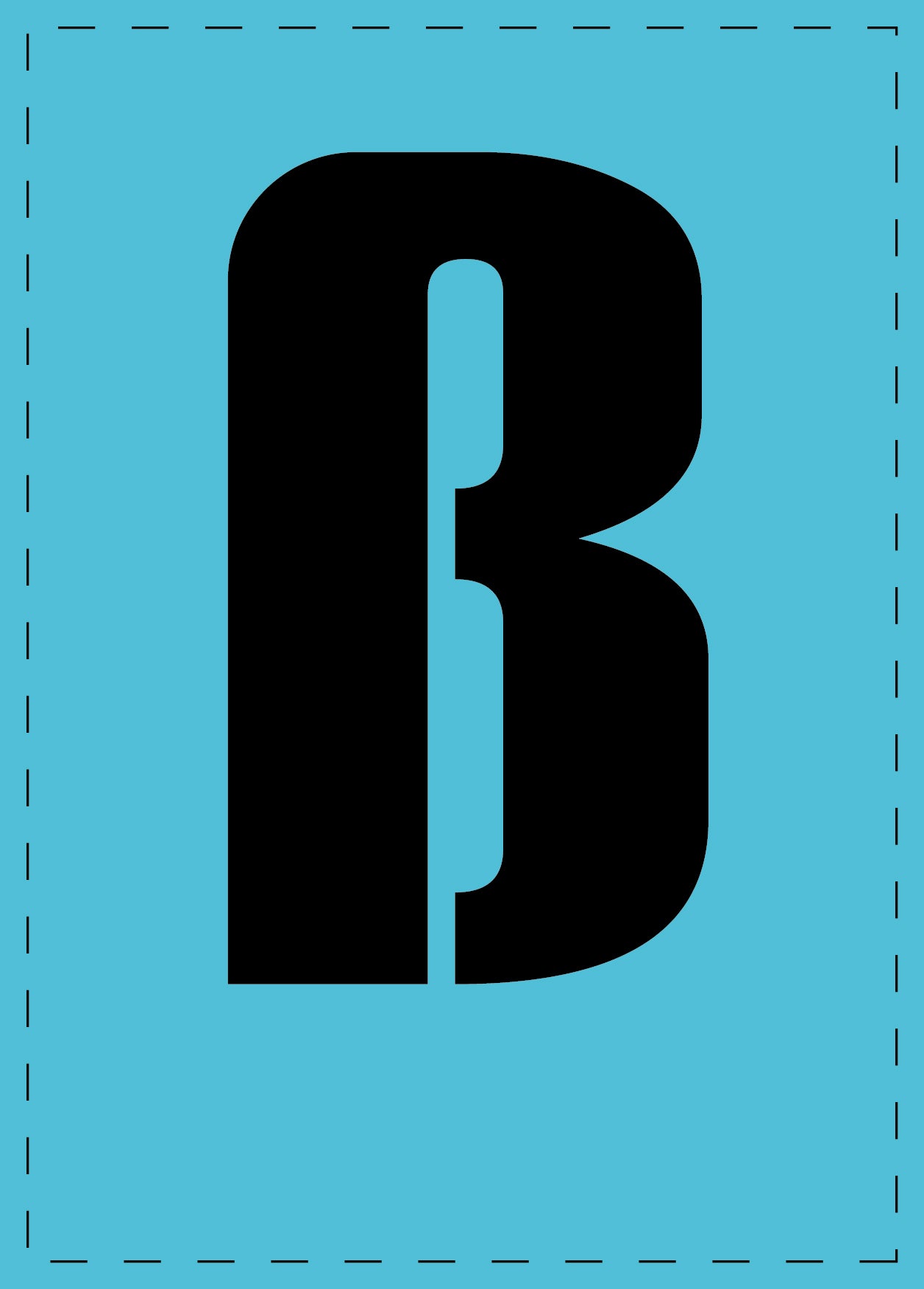 Letter ß adhesive letters and number stickers black font blue background ES-BKPVC-SS-50