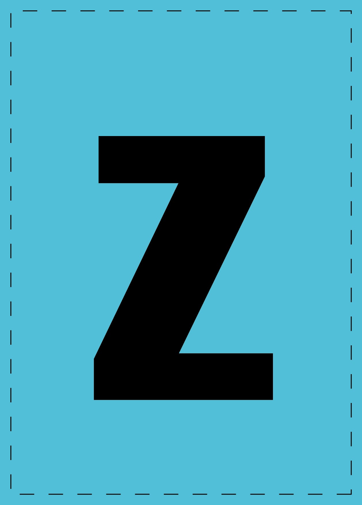 Letter z adhesive letters and number stickers black font blue background ES-BKPVC-Z-50