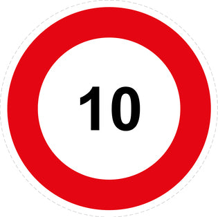 Tire speed sticker "10 red border" LH-CAR1000-10