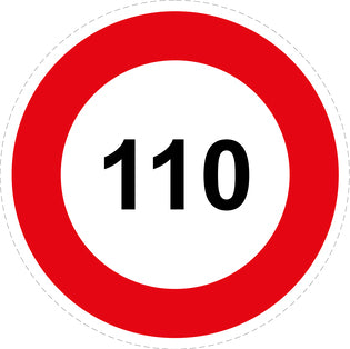 Tire speed sticker "110 red border" LH-CAR1000-110