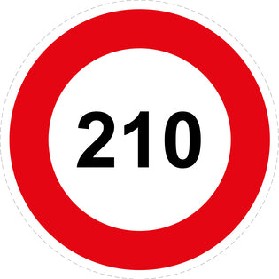 Tire speed sticker "210 red border" LH-CAR1000-210