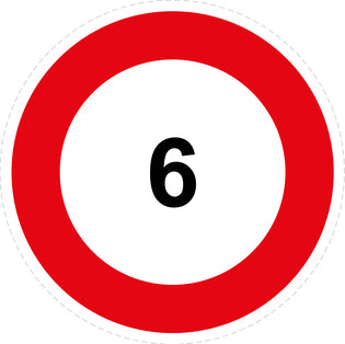 Tire speed sticker "6 red border" LH-CAR1000-6