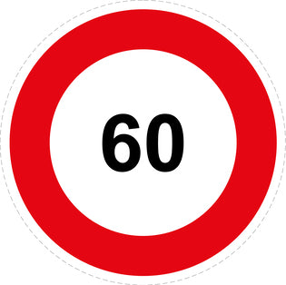 Tire speed sticker "60 red border" LH-CAR1000-60