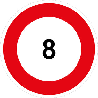 Tire speed sticker 8 red border" LH-CAR1000-8