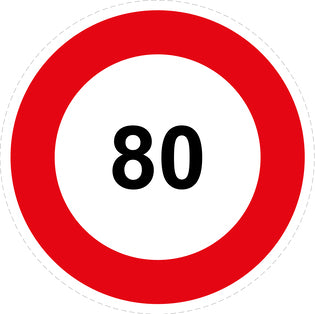 Tire speed sticker "80 red border" LH-CAR1000-80