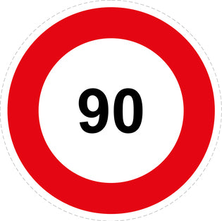 Tire speed sticker "90 red border" LH-CAR1000-90