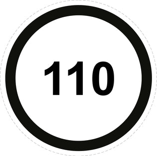 Tire speed sticker "110 black border" LH-CAR1500-110
