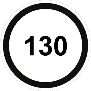 Tire speed sticker "130 black border" LH-CAR1500-130