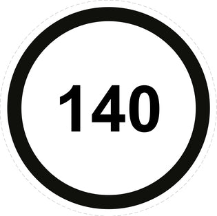 Tire speed sticker "140 black border" LH-CAR1500-140