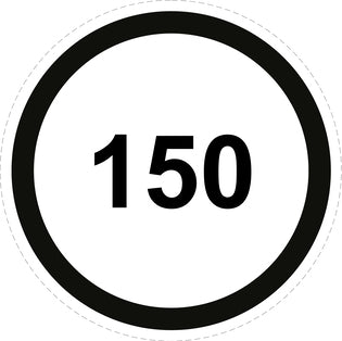 Tire speed sticker "150 black border" LH-CAR1500-150