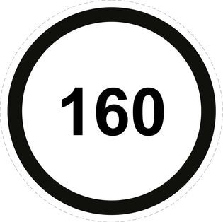 Tire speed sticker "160 black border" LH-CAR1500-160