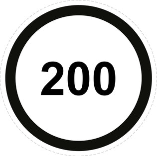 Tire speed sticker "200 black border" LH-CAR1500-200