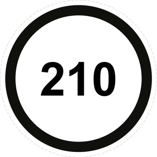 Tire speed sticker "210 black border" LH-CAR1500-210