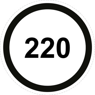 Tire speed sticker "220 black border" LH-CAR1500-220