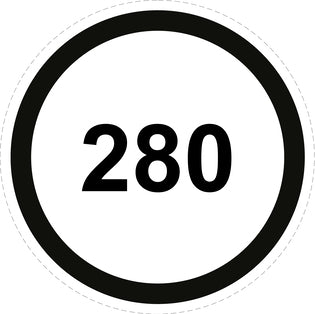 Tire speed sticker "280 black border" LH-CAR1500-280