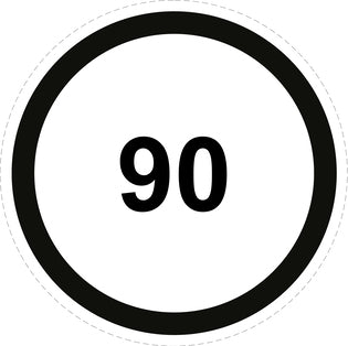 Tire speed sticker "90 black border" LH-CAR1500-90