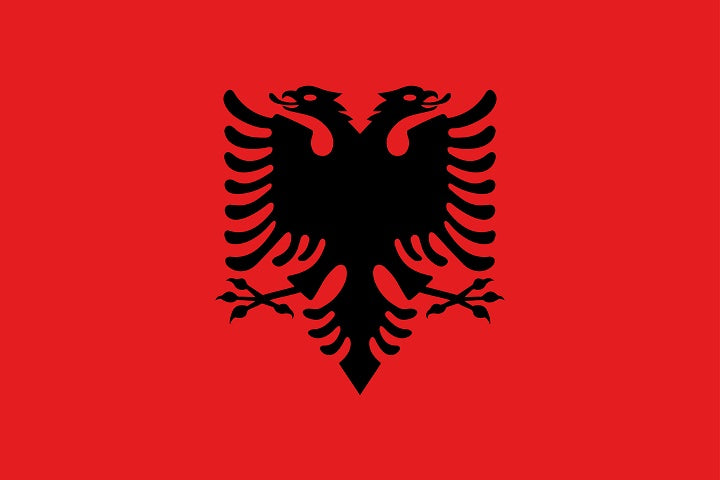 Sticker flag of Albania 5-60cm Weatherproof ES-FL-ALB