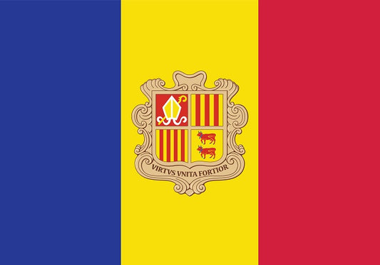 Sticker flag of Andorra 5-60cm Weatherproof ES-FL-AND