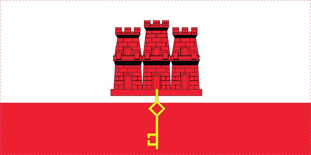 Sticker flag of Gibraltar 5-60cm Weatherproof ES-FL-GIB