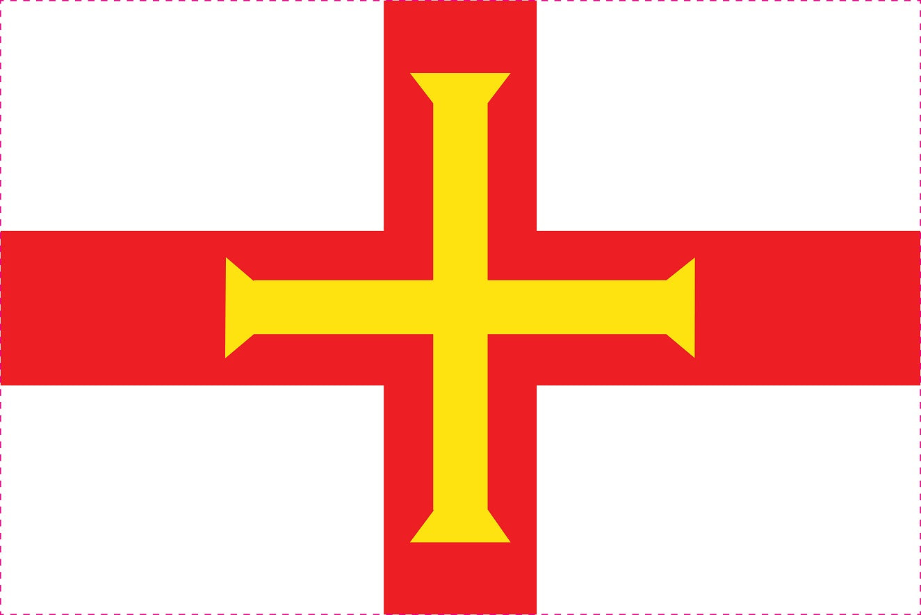 Sticker flag of Guernsey 5-60cm Weatherproof ES-FL-GUE