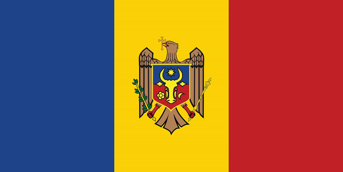 Sticker flag of Moldova 5-60cm Weatherproof ES-FL-MOL