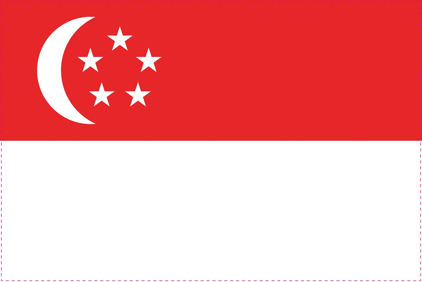 Sticker flag of Singapore 5-60cm Weatherproof ES-FL-SPR