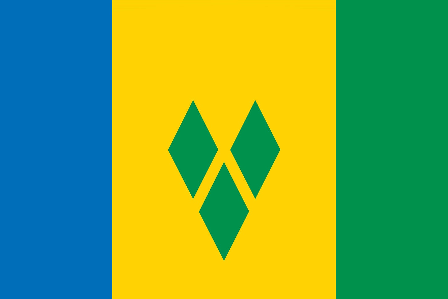 Sticker flag of St. Louis Vincent in the Grenadines 5-60cm Weatherproof ES-FL-VCT