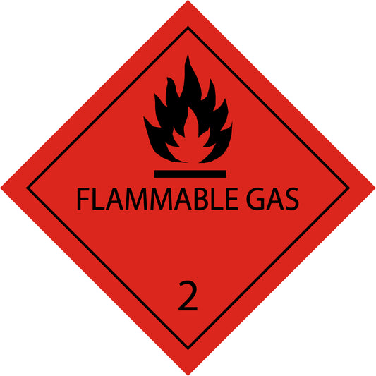 100 Dangerous Goods Labels " LH-GG-02-02" 5x5cm or 10x10 cm made of paper or plastic LH-GG-02-02
