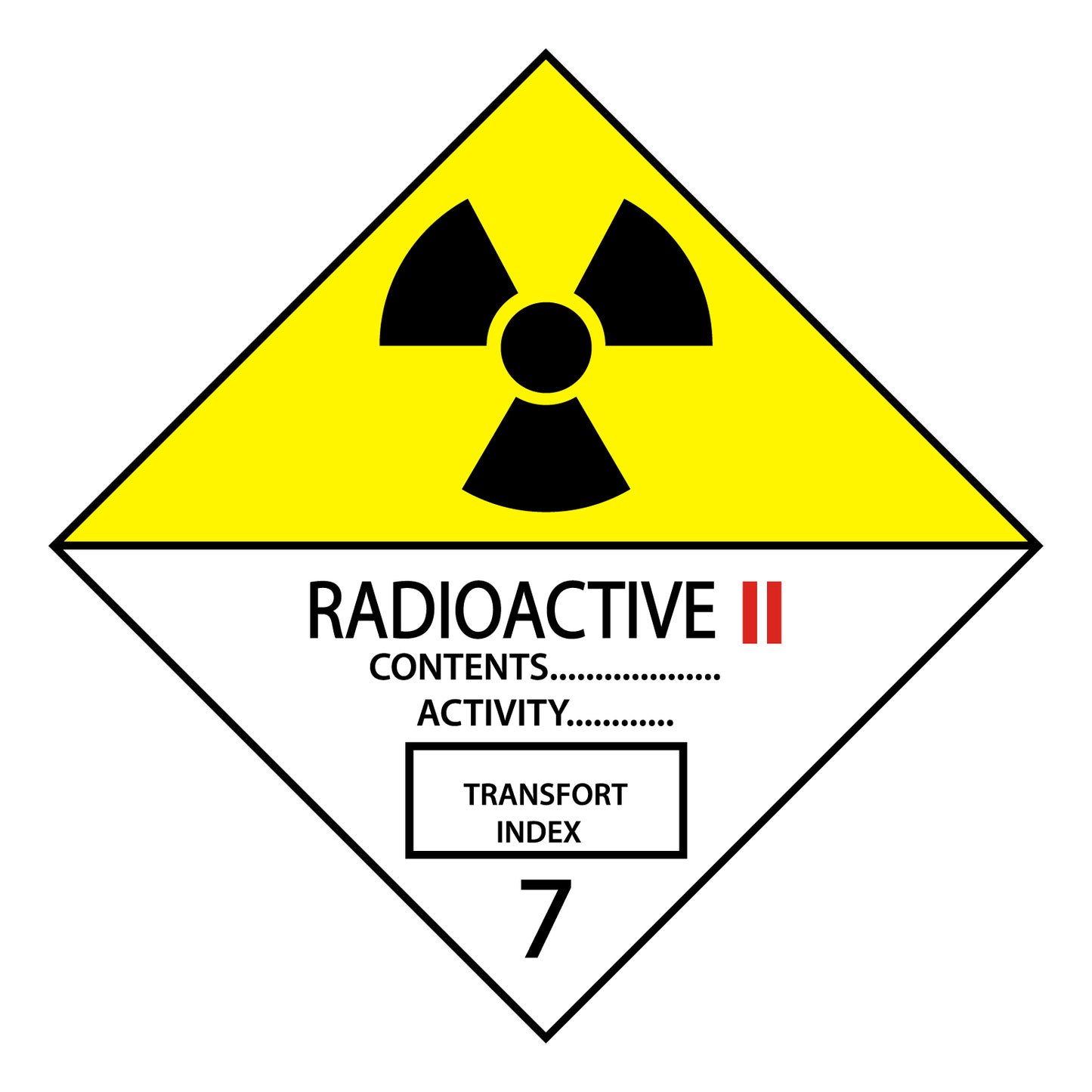 100 Dangerous Goods Labels " LH-GG-07-02" 5x5cm or 10x10 cm made of paper or plastic LH-GG-07-02