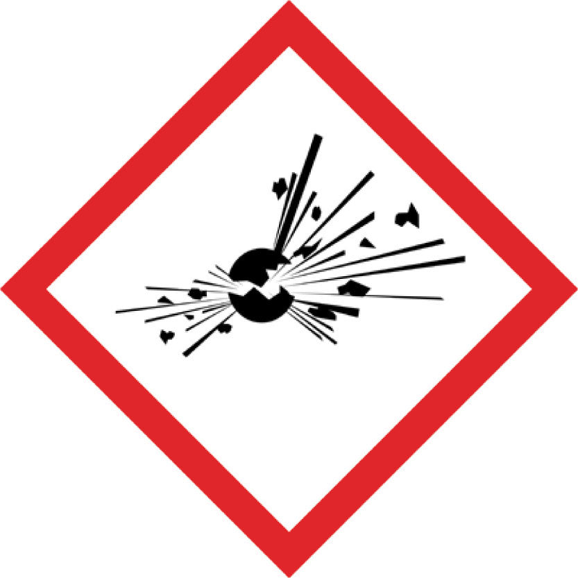 1000 GHS sticker "Explosive" 15 mm-100 mm for self-printing made of paper or plastic LH-GHS-01