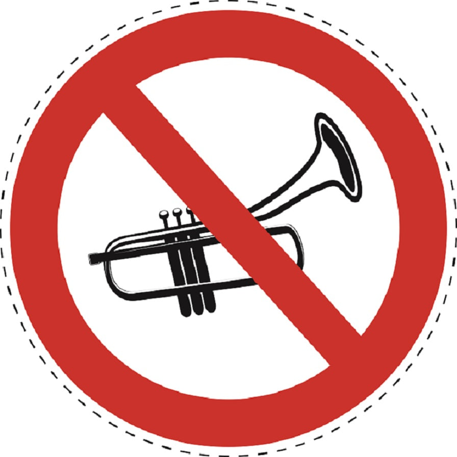1 Stuck Prohibition sticker "No blowing horn" made of PVC plastic, ES-SI25100