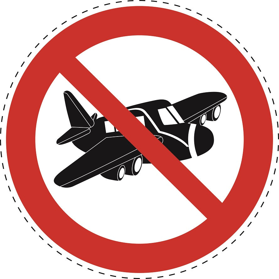 1 Stuck Prohibition sticker "No Fly Zone" made of PVC plastic, ES-SI25200