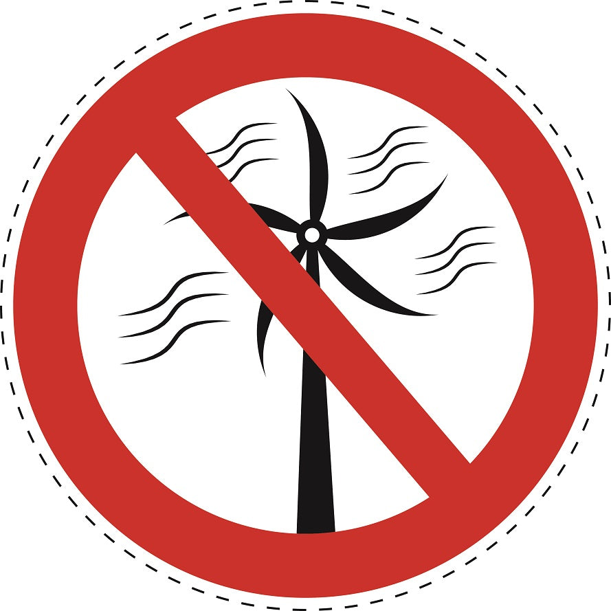 1 Stuck Prohibition sticker "No Wind" made of PVC plastic, ES-SI25400