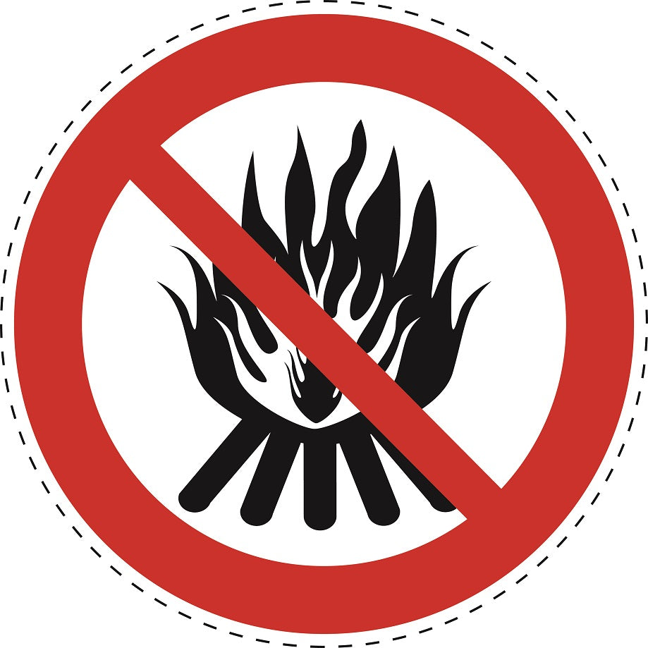 1 Stuck Prohibition sticker "No fire" made of PVC plastic, ES-SI25500