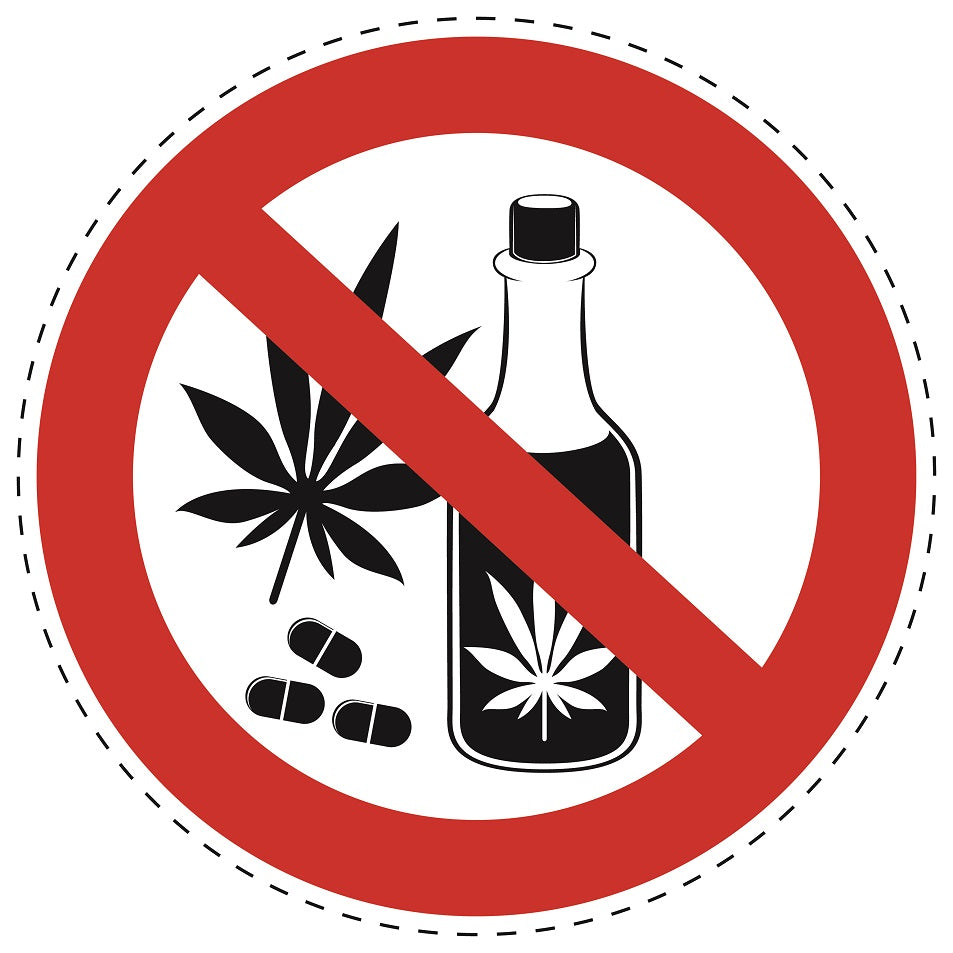 1 Stuck Prohibition sticker "No drugs" made of PVC plastic, ES-SI26000