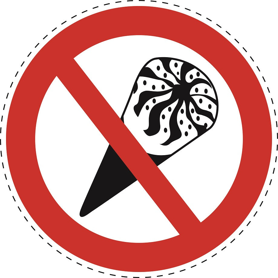 1 Stuck Prohibition sticker "No ice allowed" made of PVC plastic, ES-SI26100