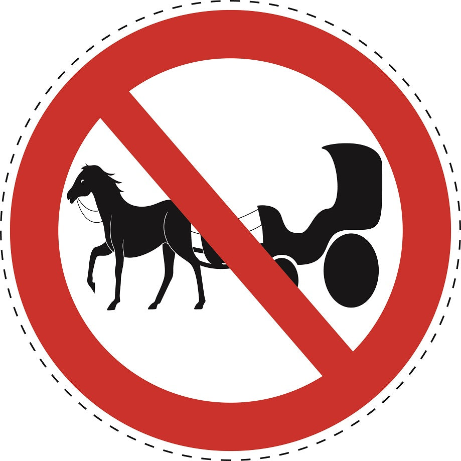 1 Stuck Prohibition sticker "No horse-drawn carriage" made of PVC plastic, ES-SI29700