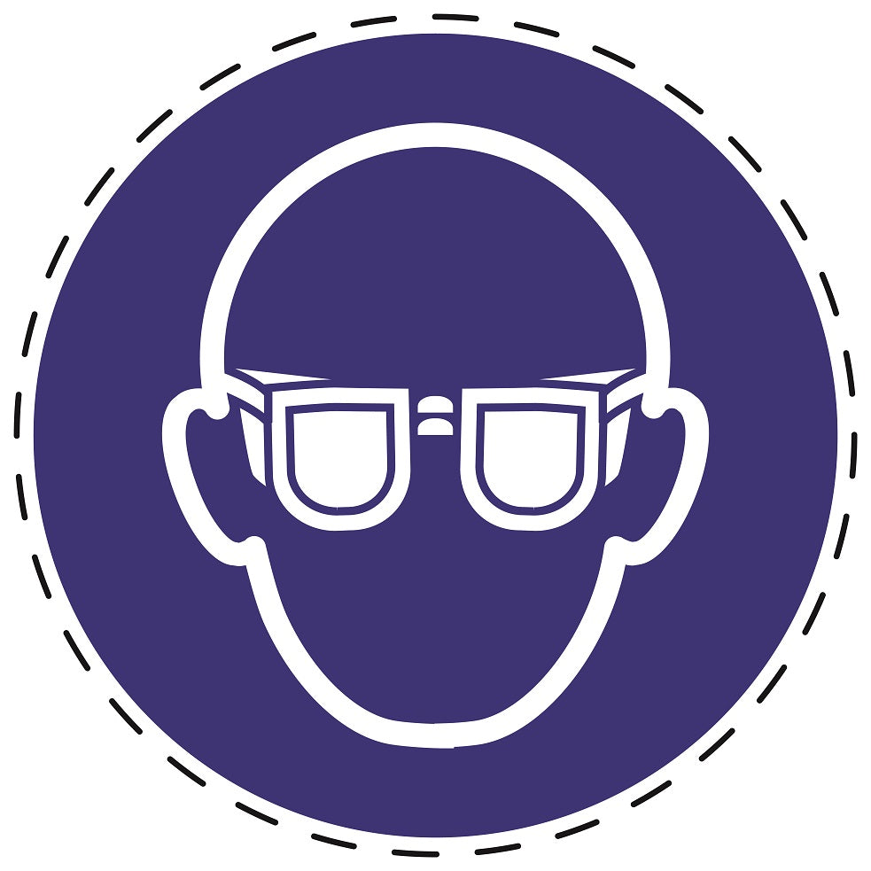 Mandatory stickers "Wear eye protection" made of PVC plastic, LH-SIM024