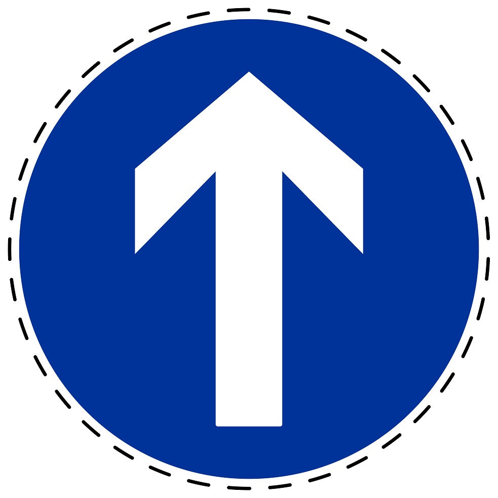 Mandatory stickers "Straight ahead" made of PVC plastic, LH-SIM1030