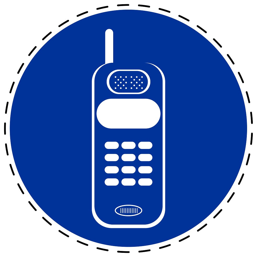Mandatory stickers “Mobile phone use allowed” made of PVC plastic, LH-SIM2020