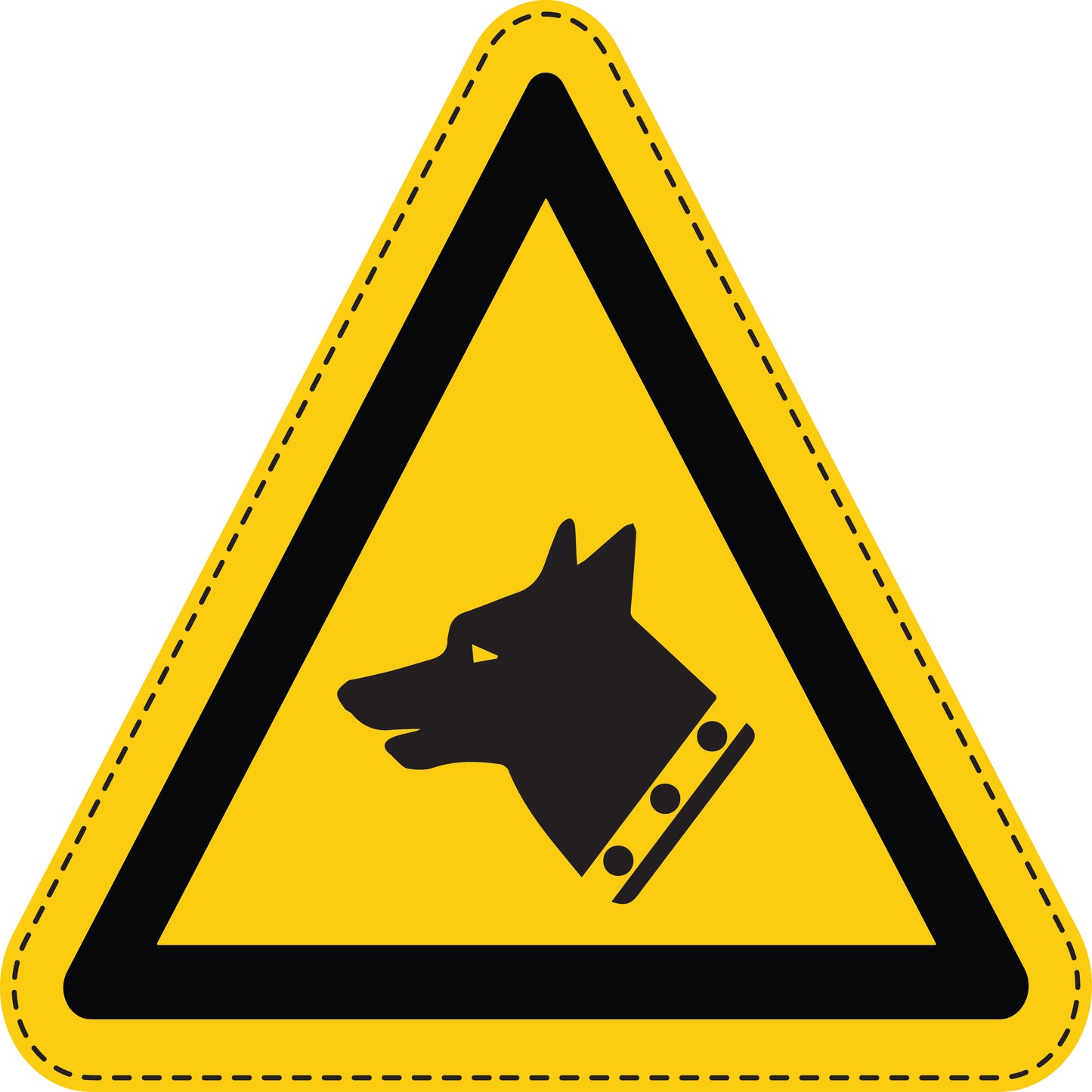 Warning sticker "Warning about the dog" made of PVC plastic, ES-SIW-032