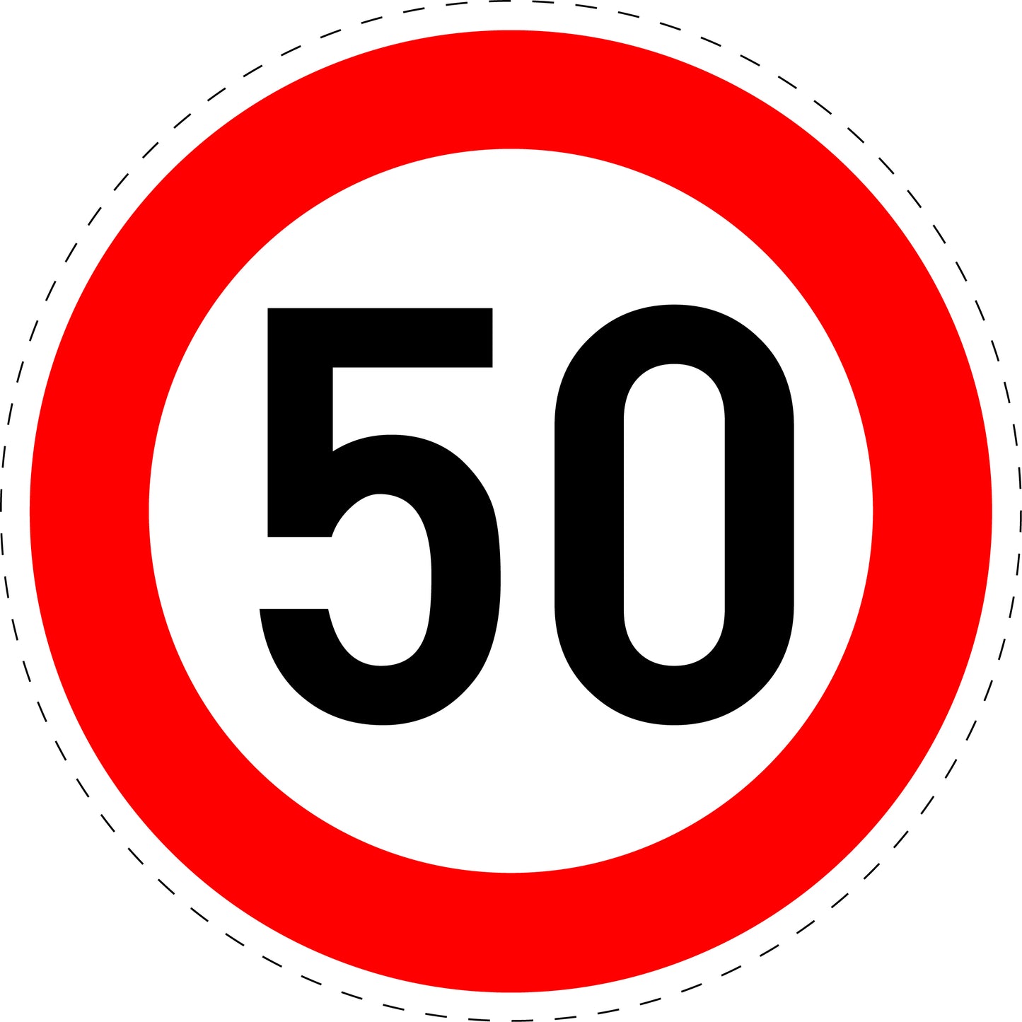 1 Stuk traffic sign "Maximum speed limit 50 km/h" – 20-70 cm – LH-VERK-274-55