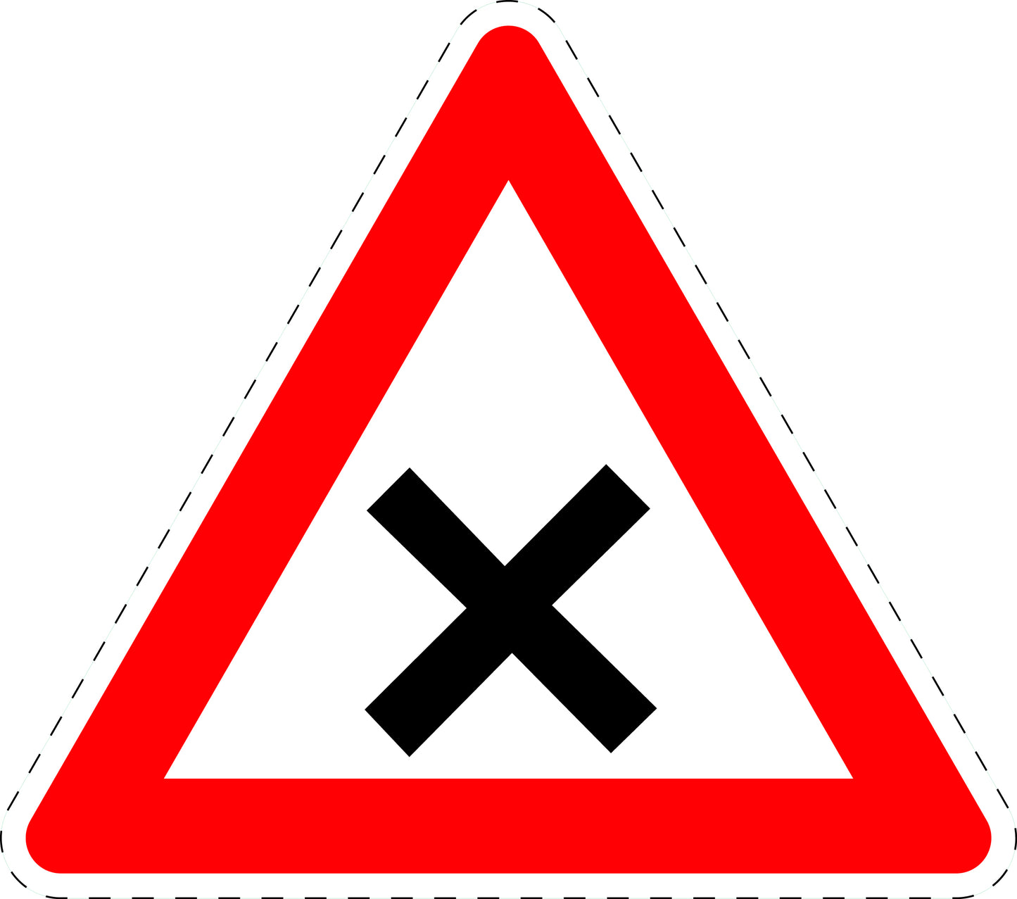 1 Stuk of traffic sign "Intersection or junction with priority from the right" 2-15 cm LH-Verk-102